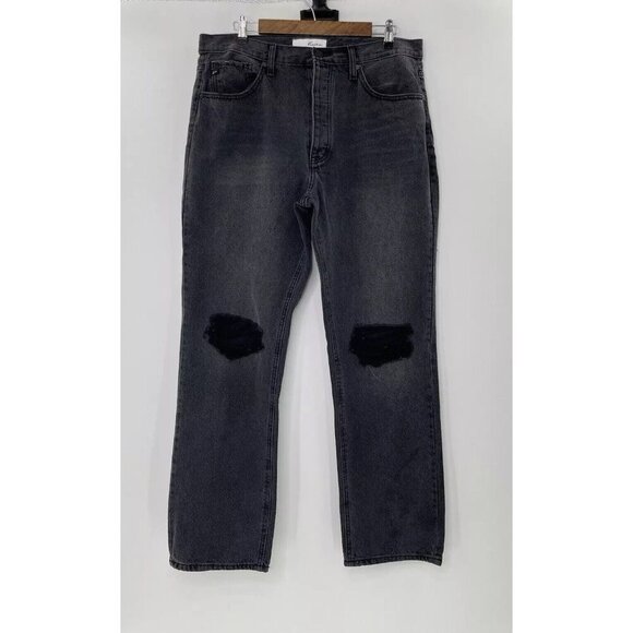 KanCan Dixon Ultra High Rise 90's Boyfriend Jeans Black/Gray Distressed Sz 15/31 - Picture 1 of 13